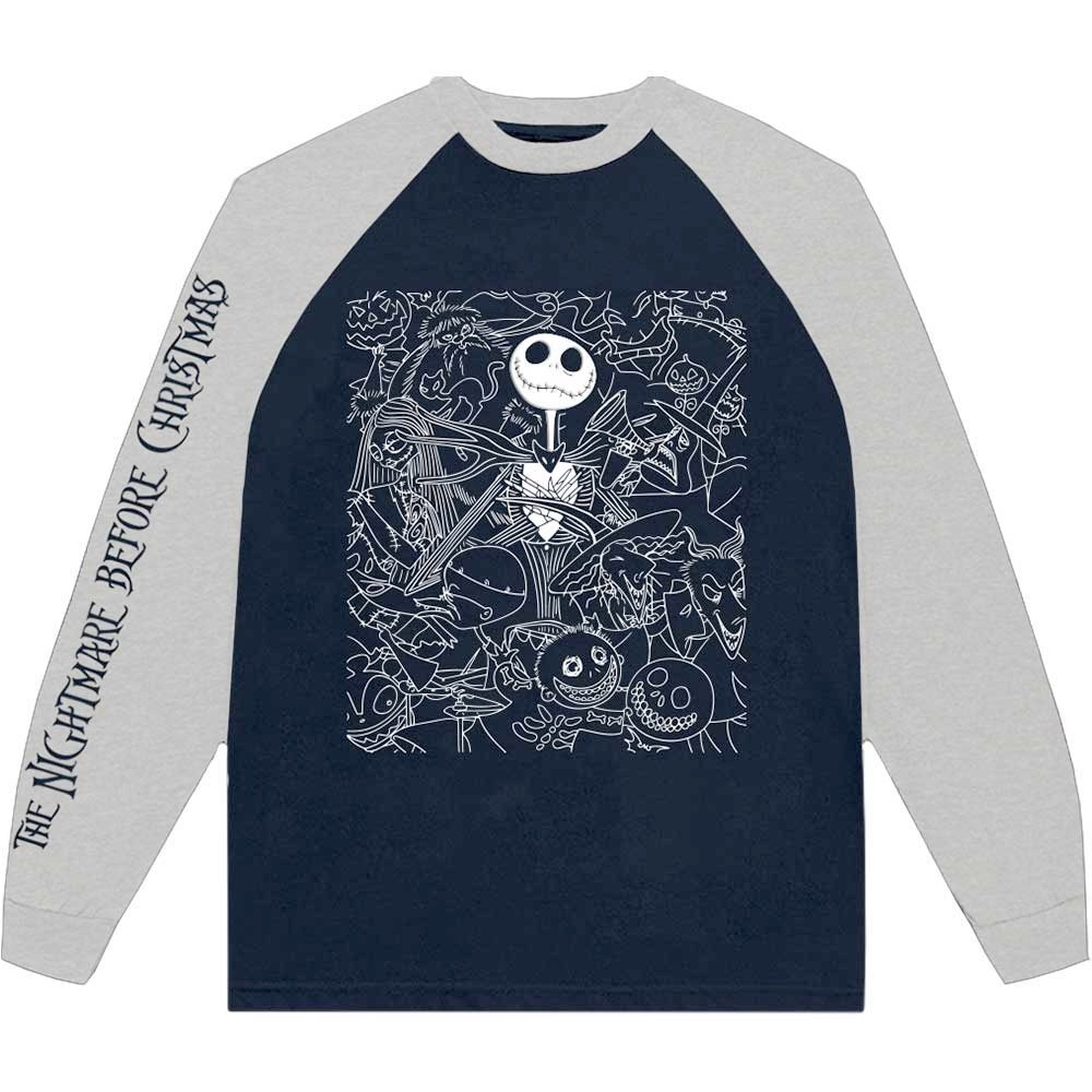 Disney The Nightmare Before Christmas - Jack Crowd Top à manches longues - Bleu/Gris